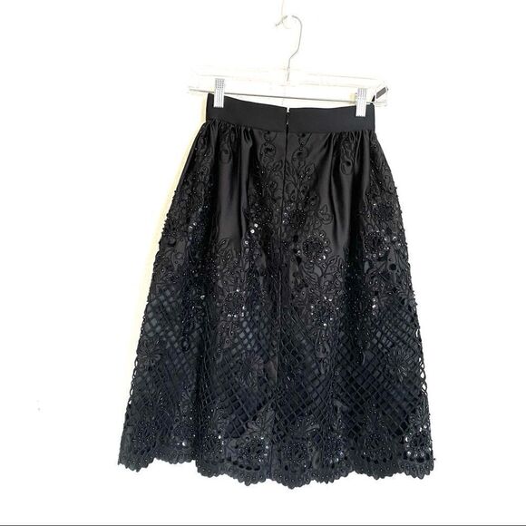 EDWARD ACHOUR FOLA MESH EMBROIDERED Tulip Midi skirt - Picture 5 of 9